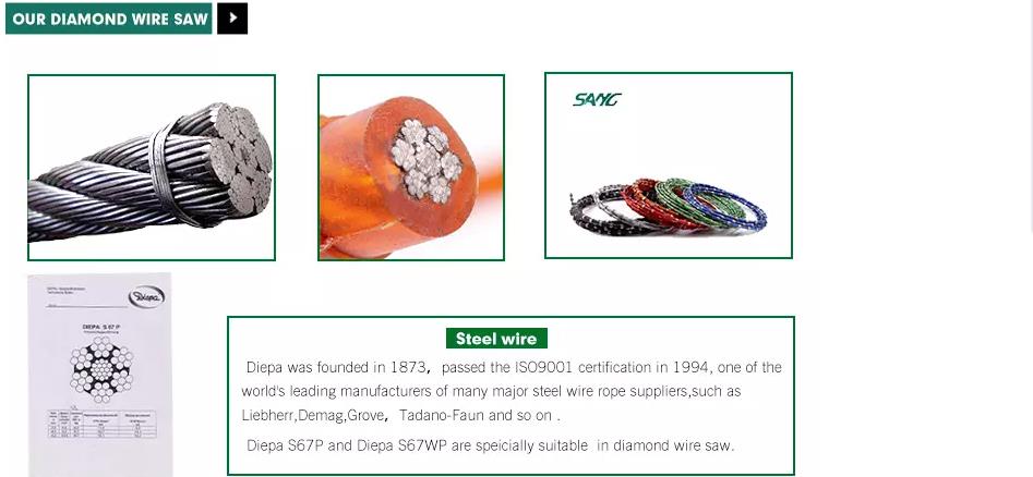 10.5mm diamond wire saw rope for reinforced concrete 10.5mm diamond wire saw rope for reinforced concrete