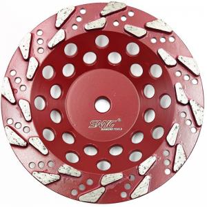 7 inch tear drop diamond cup wheel with threaded arbor