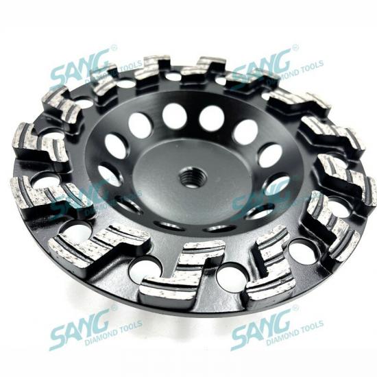 7 inch S segmented diamond cup wheel for concrete grinding